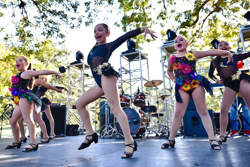 Children with the Alianza Rumbera Dance School performed during the Texas Latino Pride...