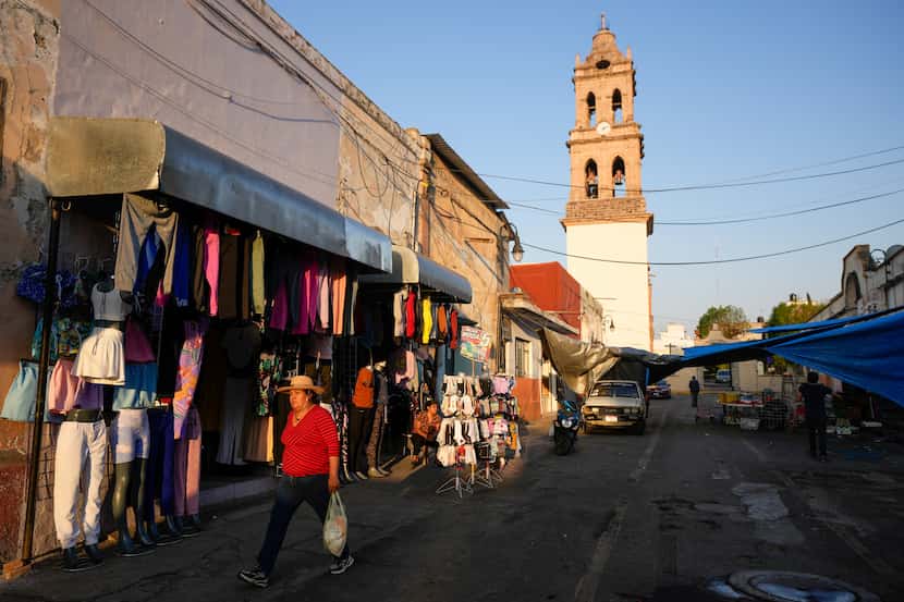 A pedestrian is shown Feb. 27, 2024, in Maravatio, Michoacan state, Mexico, where a a day...