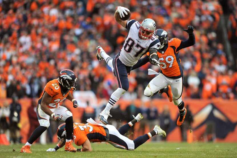 YEAR IN FOCUS - SPORTS (1 of a set of 105) DENVER, CO - JANUARY 24: Rob Gronkowski #87 of...