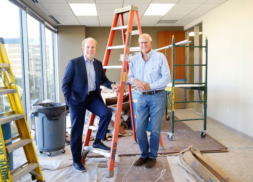 Former Dallas Cowboys players and now real estate partners Roger Staubach (left) and Robert...