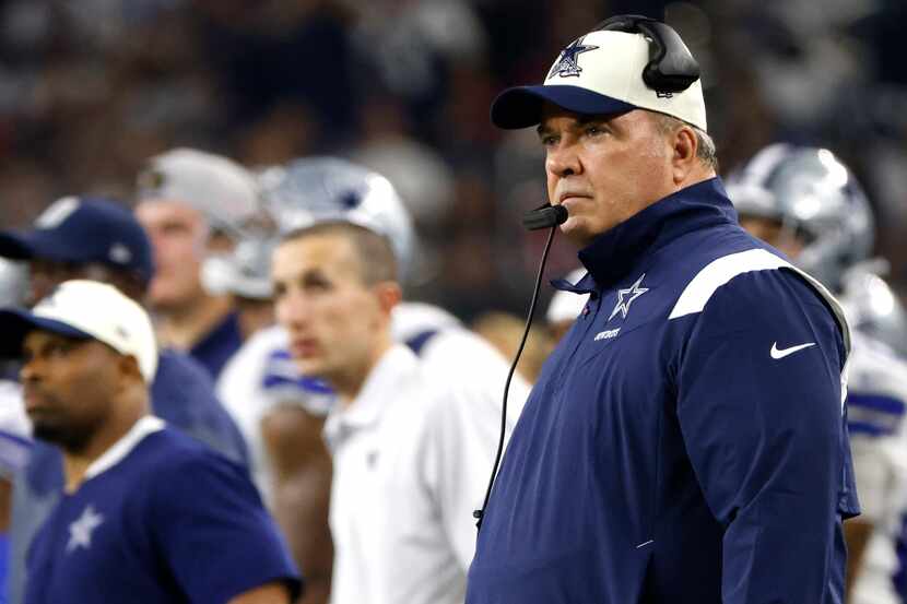 Dallas Cowboys head coach Mike McCarthy looks on against the Tampa Bay Buccaneers during an...