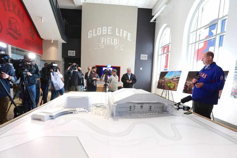 Los Rangers presentaron la maqueta que muestra cómo será el Globe Life Field de Arlington. 
