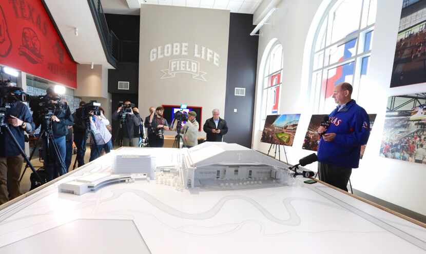 Los Rangers presentaron la maqueta que muestra cómo será el Globe Life Field de Arlington.