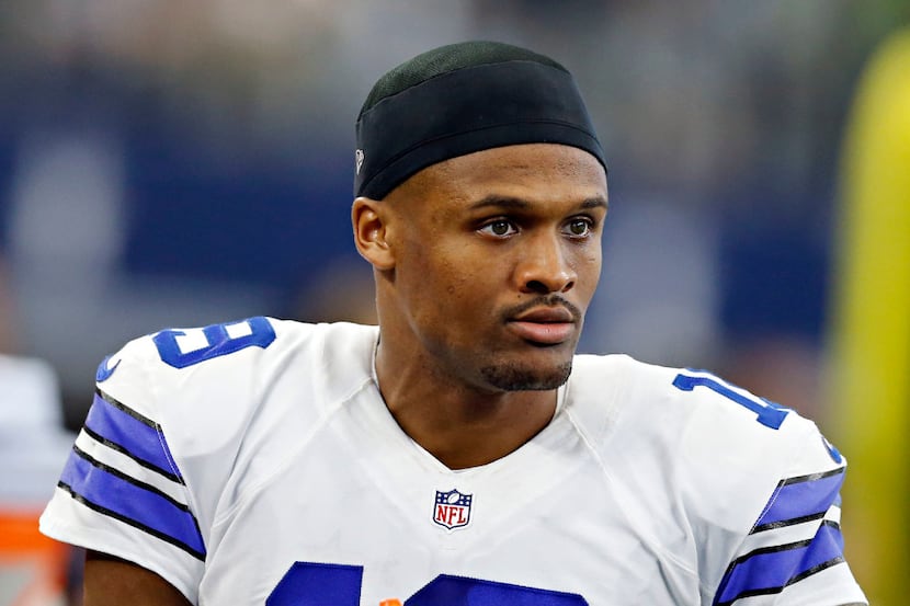 Dallas Cowboys wide receiver Brice Butler looks on from the sidelines during the second half...