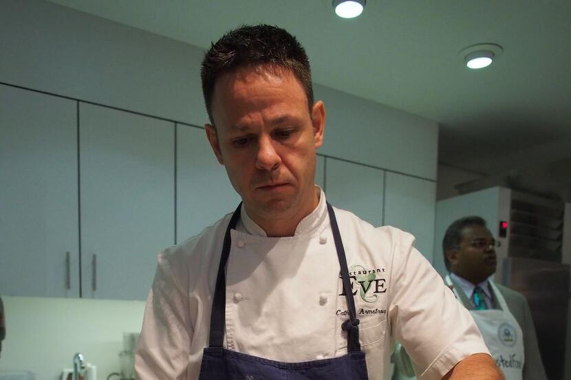 
Cathal Armstrong prepares a creamy lobster bisque to demonstrate zero-waste cooking at the...
