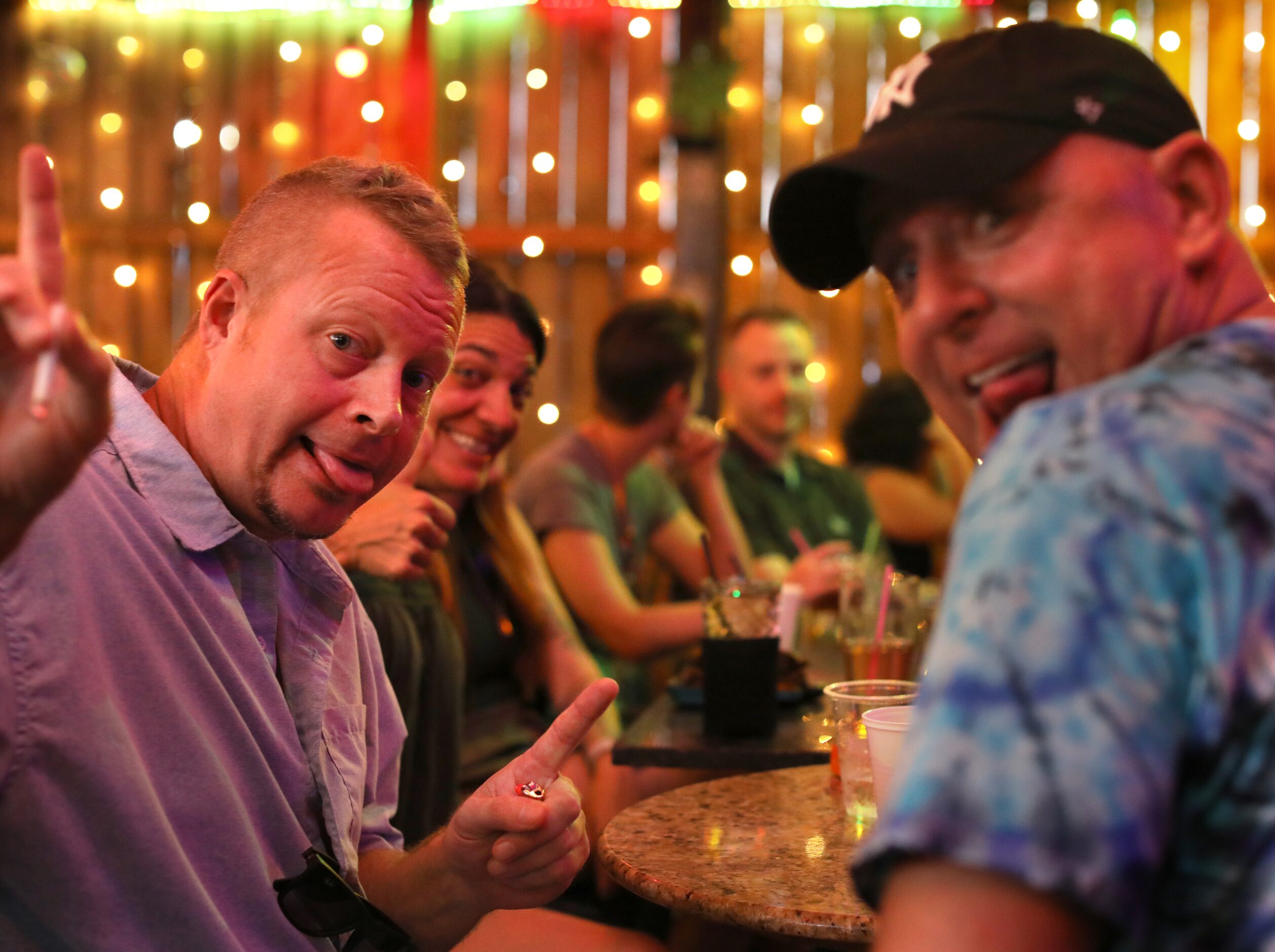 Guests enjoy one last evening at the Grapevine Bar in Dallas, TX, on Aug 23, 2023.  (Jason...