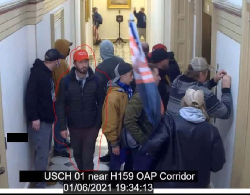Kerry Wayne Persick (circled in red) inside the U.S. Capitol.