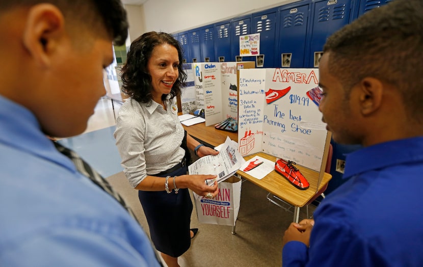 Liz Cedillo-Pereira met with young students at Tasby Middle School who finished an...