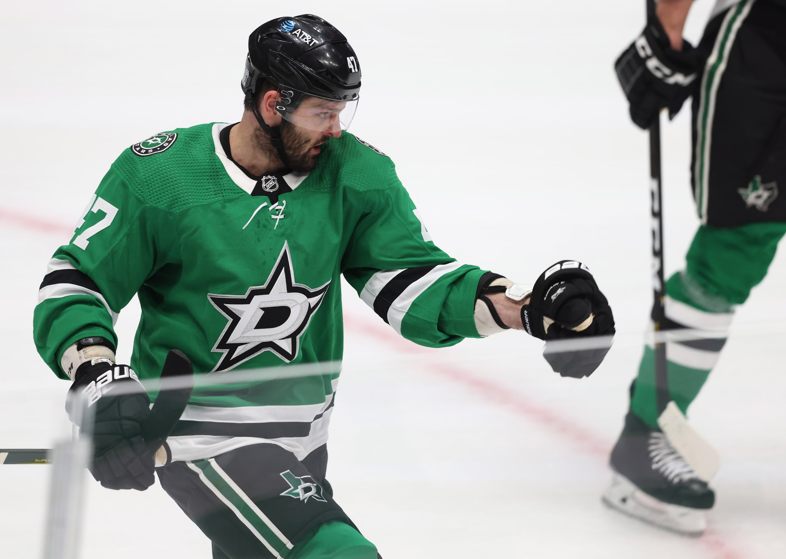 Dallas Stars right wing Alexander Radulov (47) celebrates after scoring his second goal of...