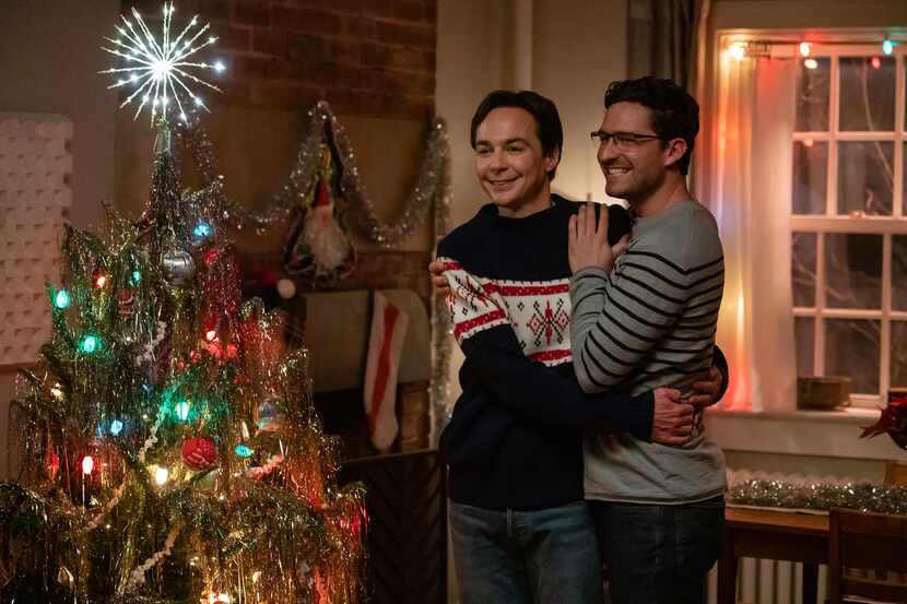 Jim Parsons (left) and Ben Aldridge star in "Spoiler Alert," a heart-rending holiday weepie...