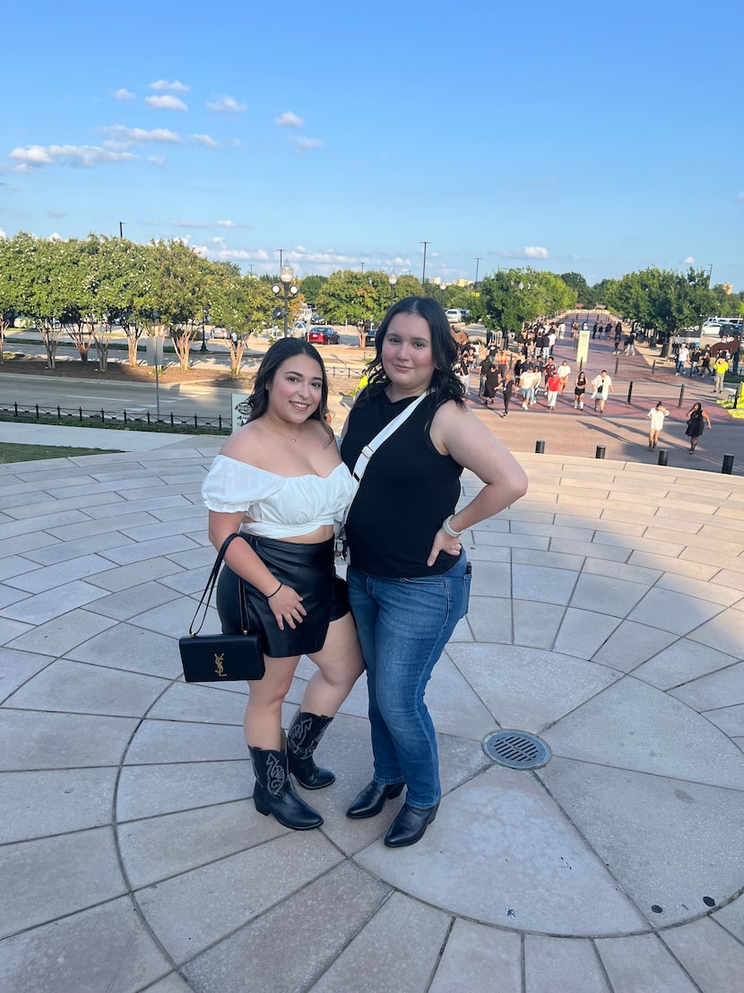 Andy Maldonado and Jeaneth Ramirez outside the Peso Pluma concert at Dickies Arena on...