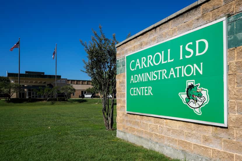 Exterior view of the Carroll ISD Adminstration Center on Aug. 23, 2021, in Southlake, Texas.