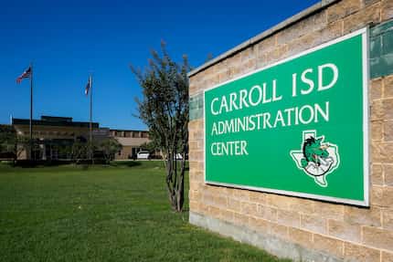 Exterior view of the Carroll ISD Administration Center on Monday, Aug. 23, 2021, in...