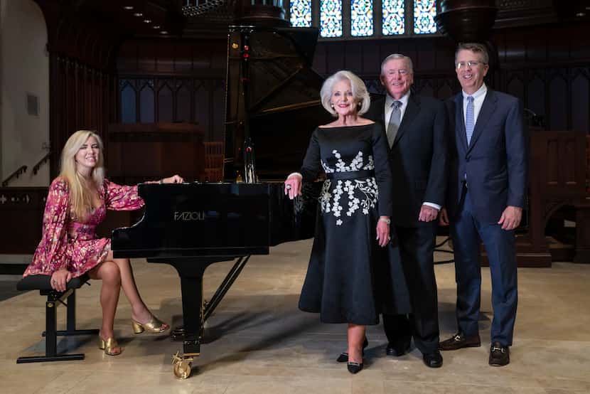 From left: Pianist Natasha Paremski, Dianne Adleta, Jack Adleta and the Rev. Paul Rasmussen...