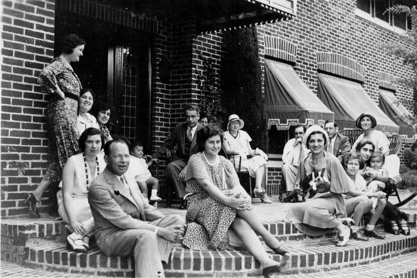 The Marcus family on Aunt Carrie's front porch on Swiss Avenue in Dallas.