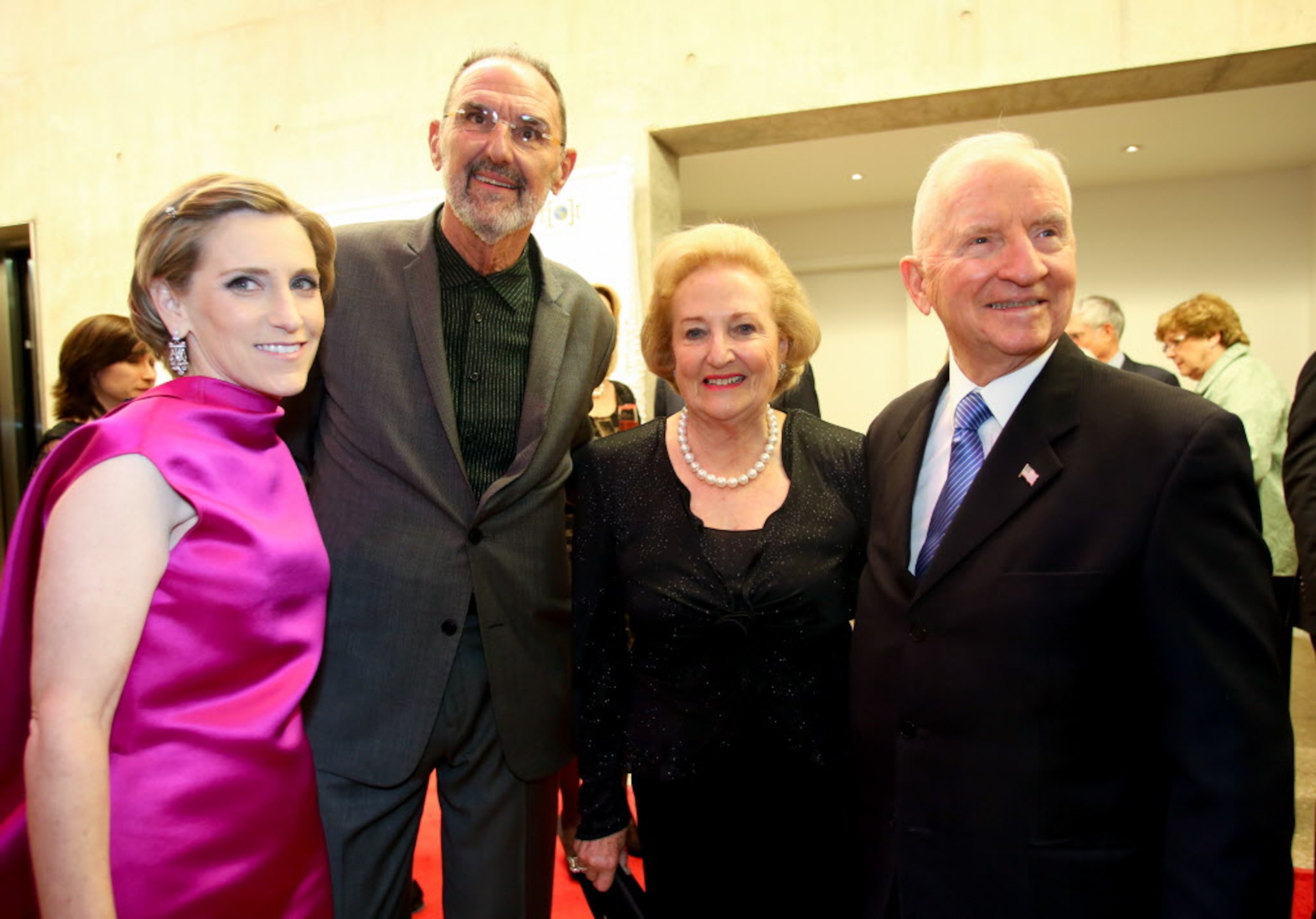 (L to R) Nicole G. Small, Thom Mayne, Margot Perot, and Ross Perot at the Pre-Party for the...