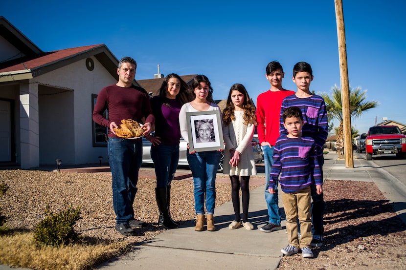 Armando Martínez, left, 35, his wife Muriel Martínez, 33, niece Jasmine Martínez, 19,...