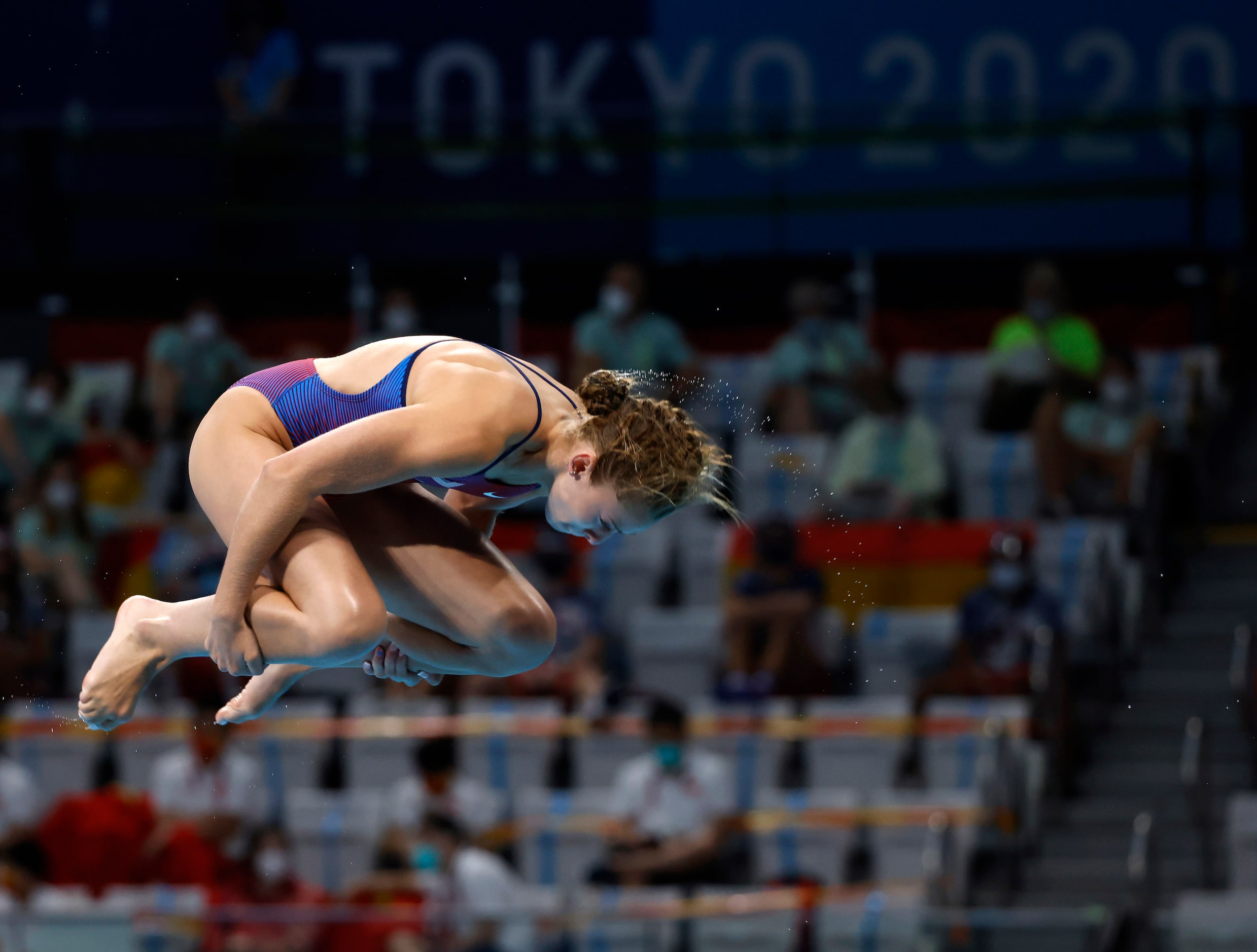 USA’s Hailey Hernandez competes in the women’s 3 meter springboard preliminary competition...