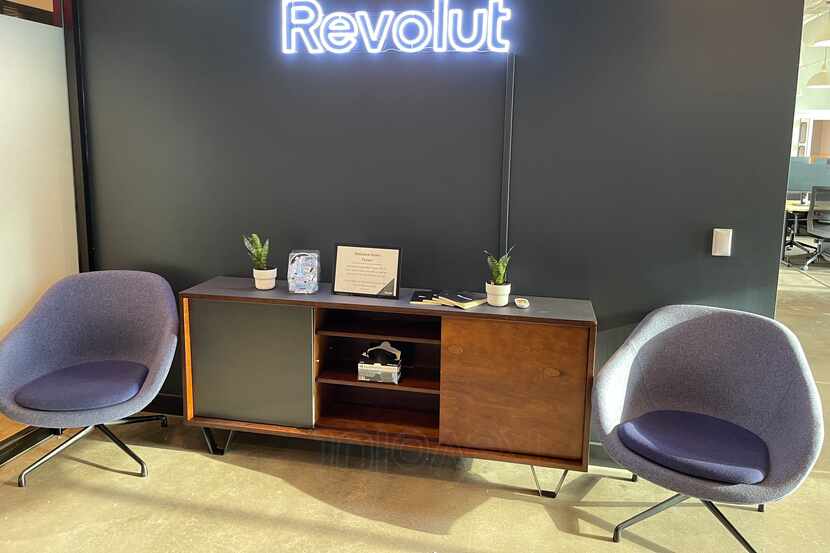 British fintech firm Revolut's 300-person WeWork office space on Dallas Parkway.