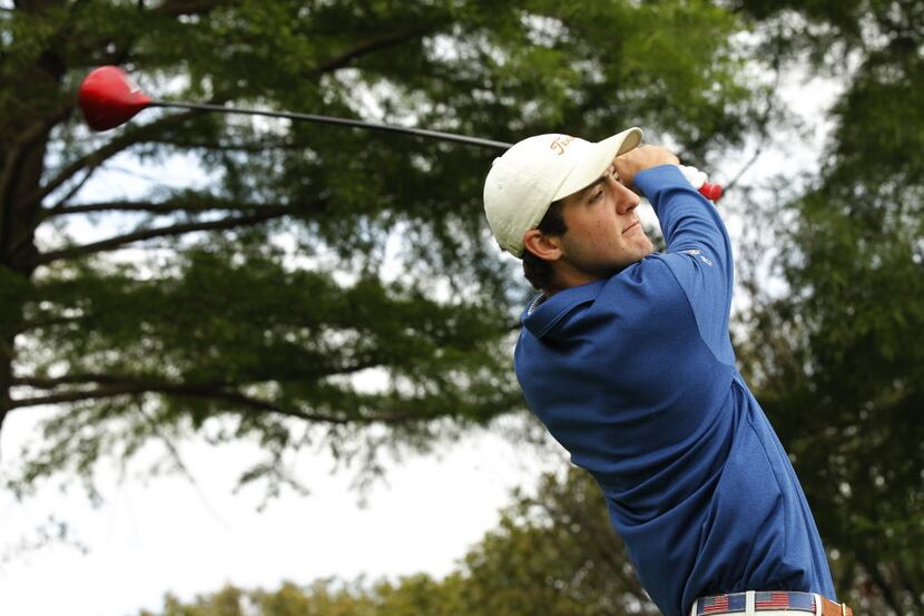 Highland Park golfer Scottie Scheffler tees off during practice rounds for the HP Byron...