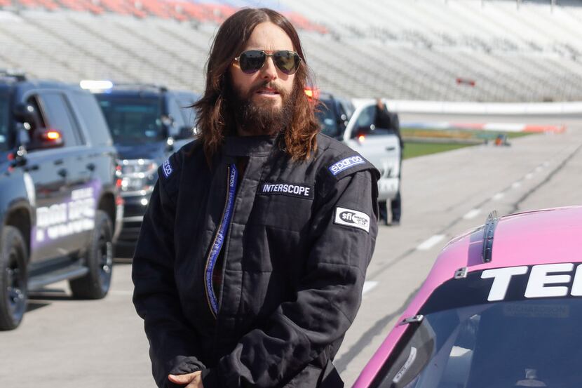 Jared Leto stops by the Texas Motor Speedway in Fort Worth Wednesday April 4, 2018 to...