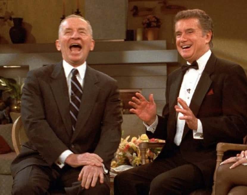 Ross Perot, left, showed off his patented laugh with Regis Philbin on 'Live With Regis and...