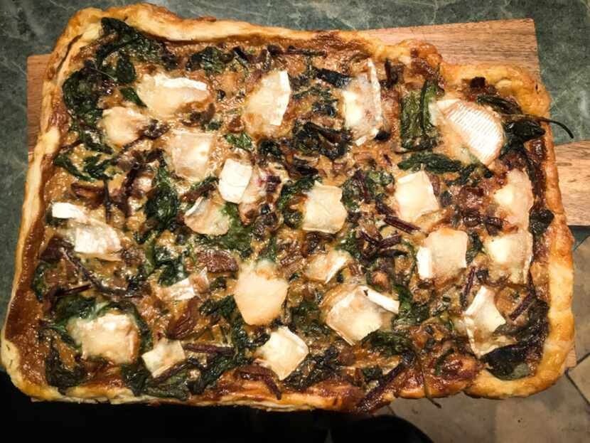 Alison Solnick's free-form savory tart with chard, mushrooms and washed-rind aged goat...