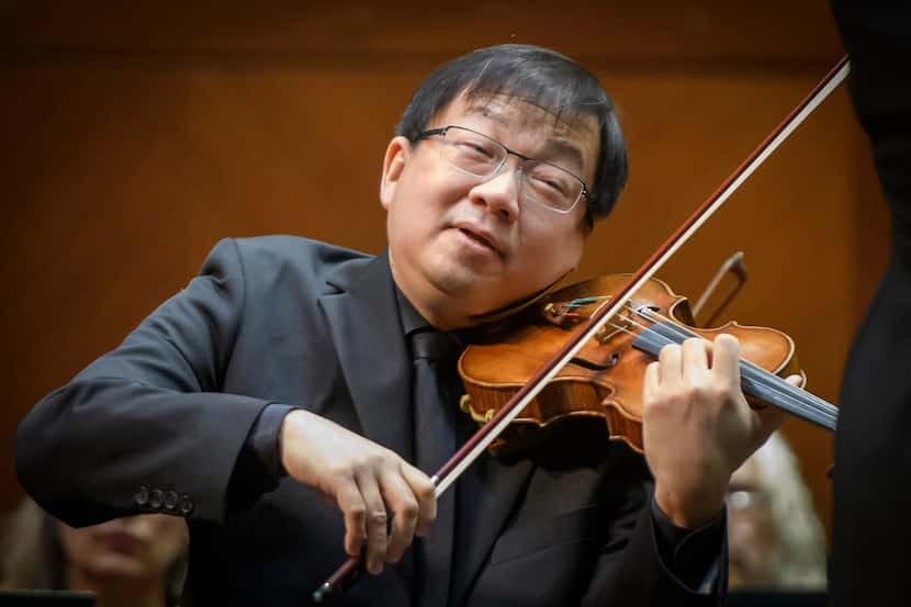 Michael Shih, concertmaster of the Fort Worth Symphony Orchestra, joins the orchestra and...