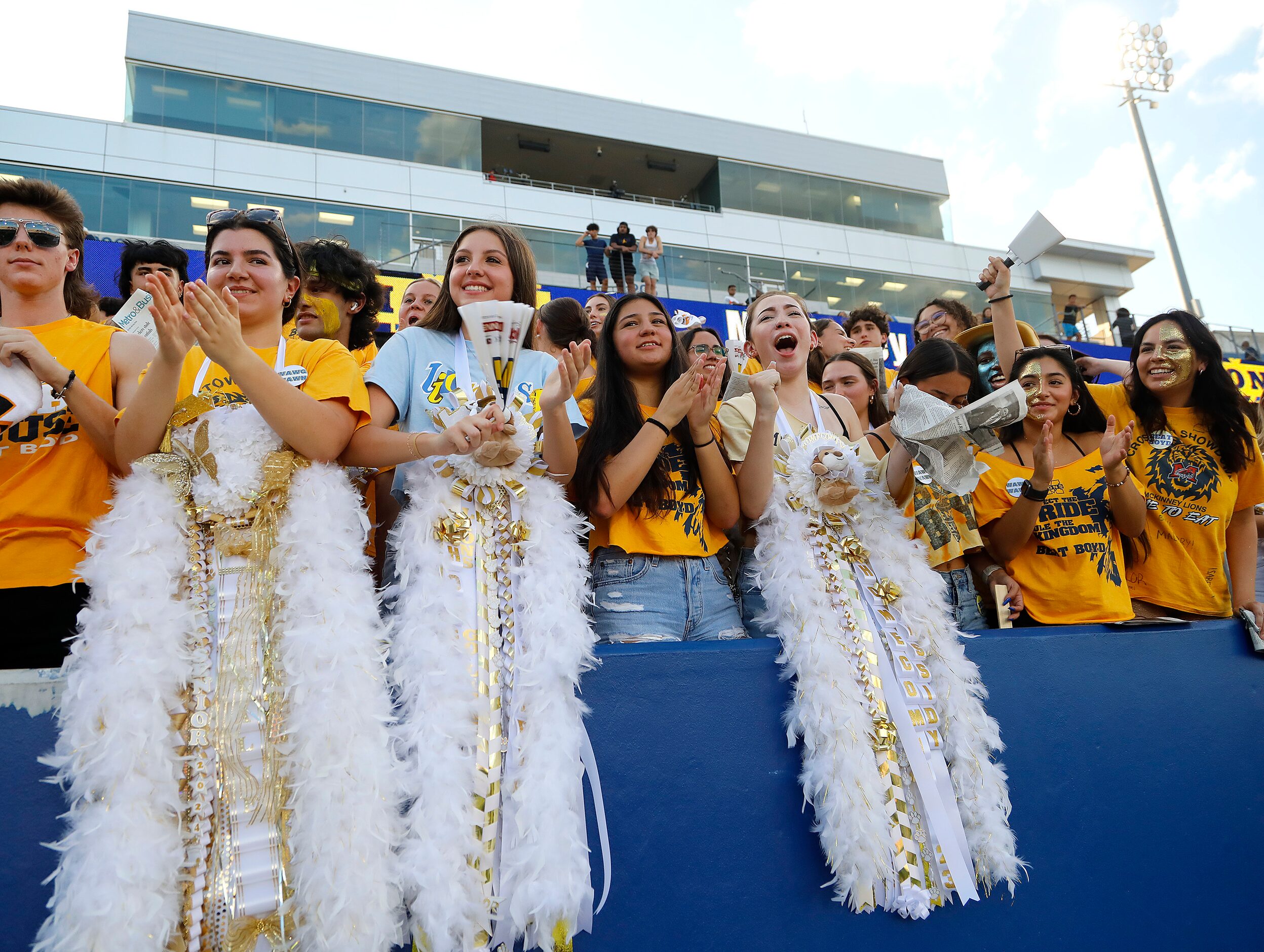 McKinney High Schoool students (Left to right)  Natalie Giragosian, 17, Alexandria Gonzalez,...