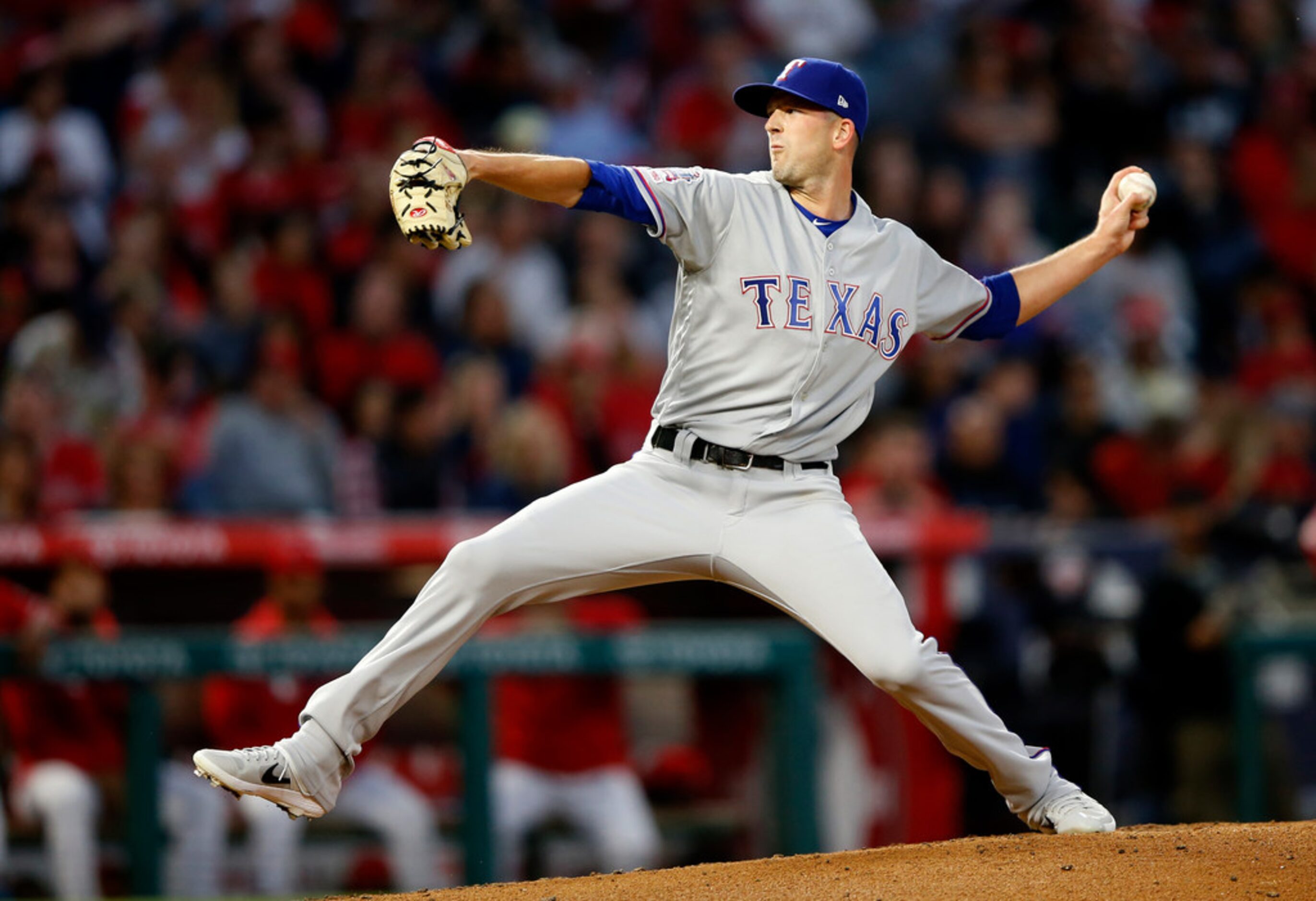 ANAHEIM, CALIFORNIA - MAY 24:  Drew Smyly #33 of the Texas Rangers pitches during the second...