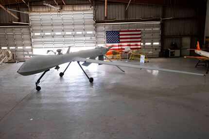 A General Atomics MQ-1 Predator on display in the Aviation Unmanned Vehicle Museum in Caddo...