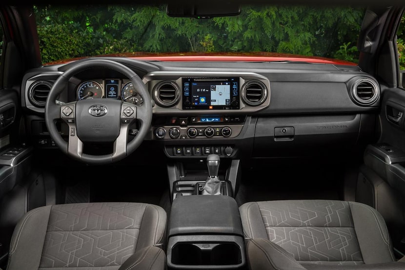 
The 2016 Toyota Tacoma gets points for interior detail. There’s a GoPro camera mount near...