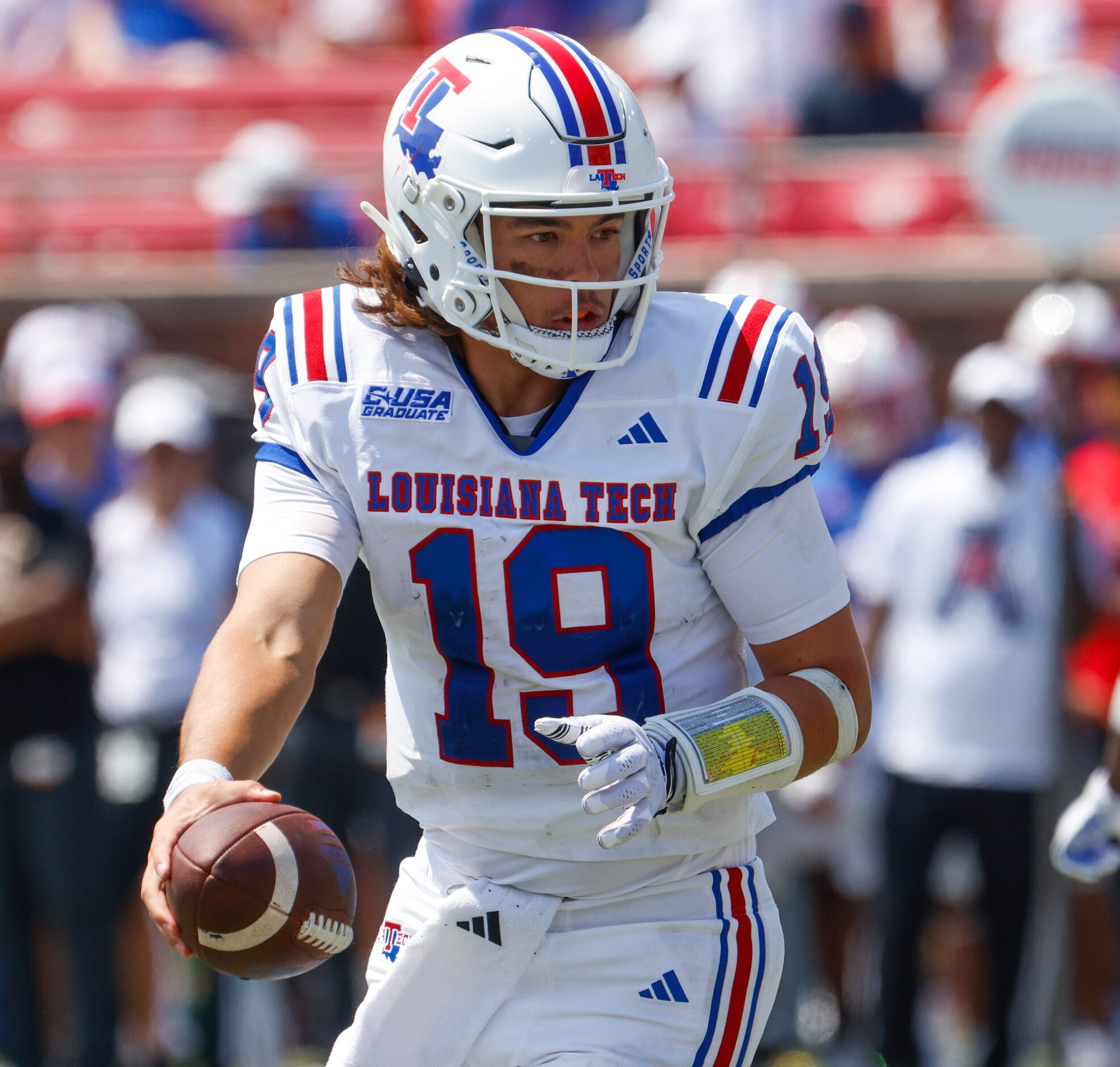 Louisiana Tech quarterback Hank Bachmeier passes the ball during the second half of a...