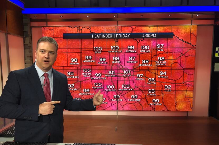 NBC5 weather man Grant Johnston has learned how to take the heat in stride with his "bag of...
