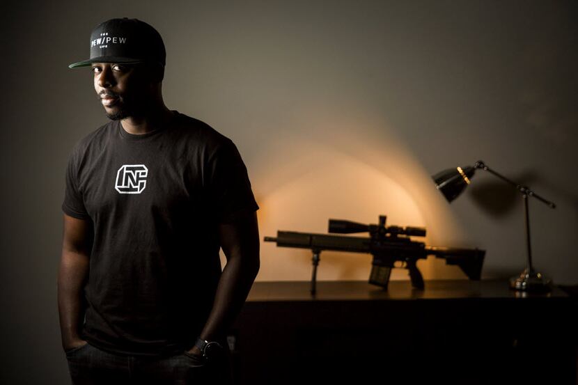 Colion Noir photographed with his (AR-15-style) Heckler & Koch MR 762 A1 rifle on Wednesday,...