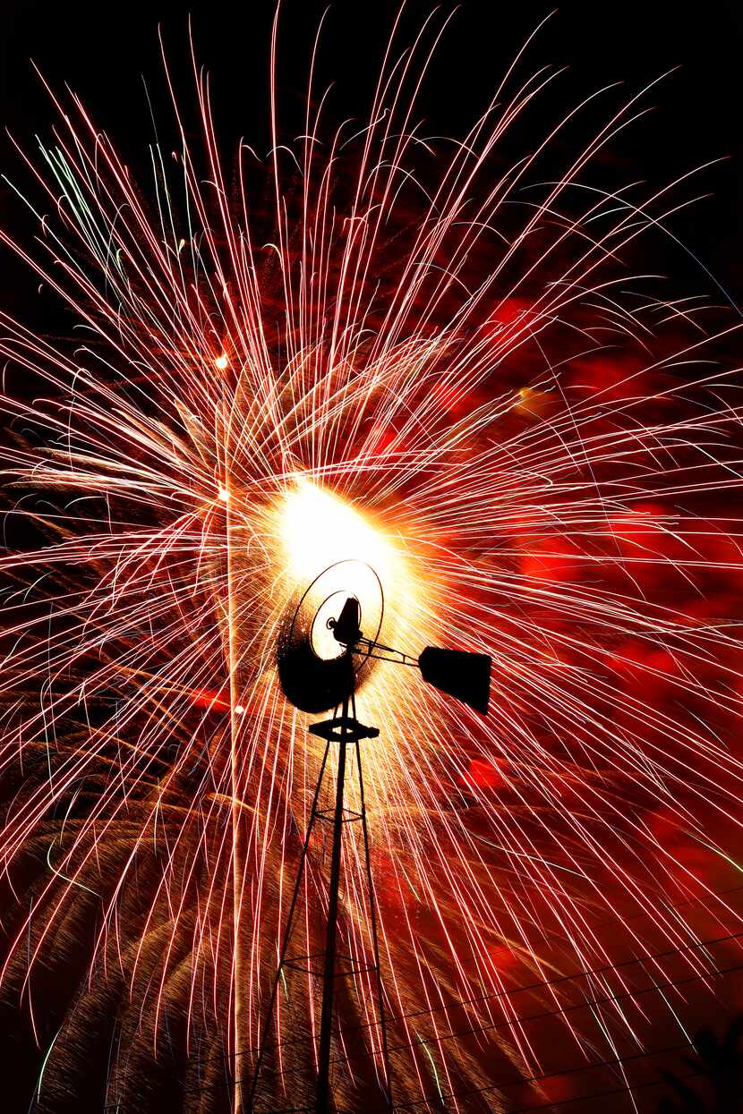 Fireworks exploded over a spinning windmill on July 3 at Addison’s Kaboom Town festival....