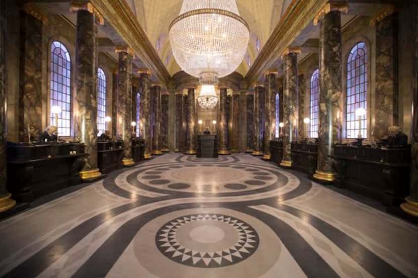 
The Escape from Gringotts ride at Universal Orlando Resort features a replica of the lobby...