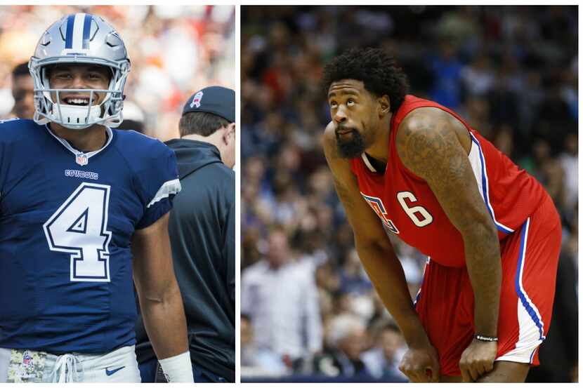 Left: Cowboys QB Dak Prescott (Ashley Landis/The Dallas Morning News); right: Clippers...