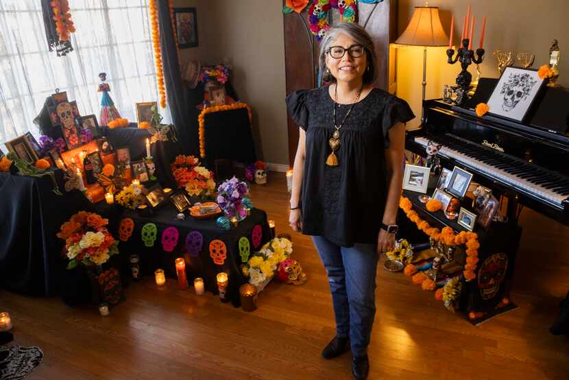 Debbie Flores Renteria has several ofrendas dedicated to her deceased loved ones at her home...