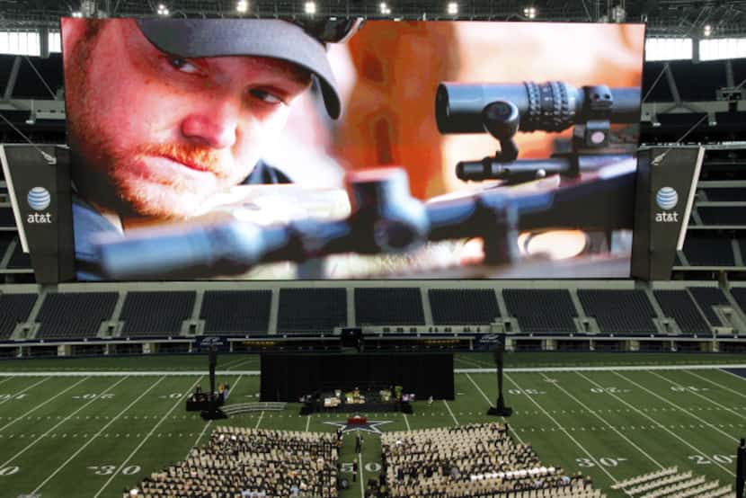 An image of former Navy SEAL Chris Kyle was part of the Memorial Service on Monday, February...