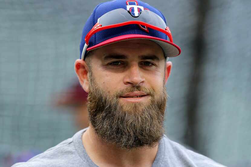 Mike Napoli sports the new 'Party at Napoli's' shirt