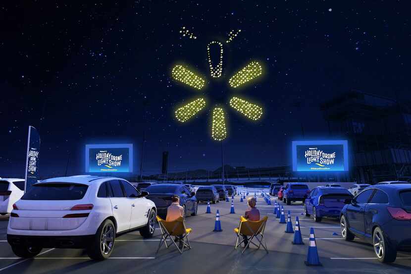 El  “Walmart Holiday Drone Light Show”  se llevara a cabo en el Cotton Bowl en el sur de...