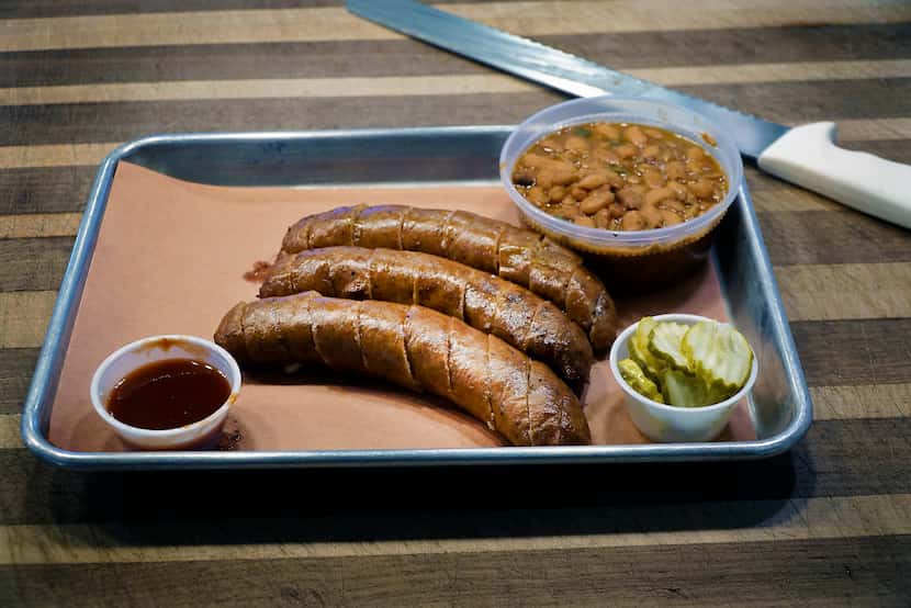 The Thanksgiving sausage at Hurtado Barbecue in Arlington is a pretty serious Turkey Day...