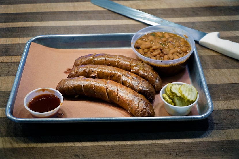 The Thanksgiving sausage at Hurtado Barbecue in Arlington is a pretty serious Turkey Day...