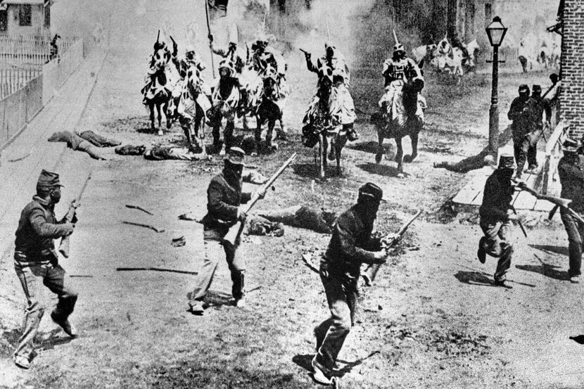 FILE - This 1914 file photo shows a scene from D.W. Griffith's "Birth of a Nation" movie...