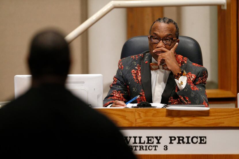 John Wiley Price at a commissioners meeting in Dallas on December 20, 2016. (Nathan...