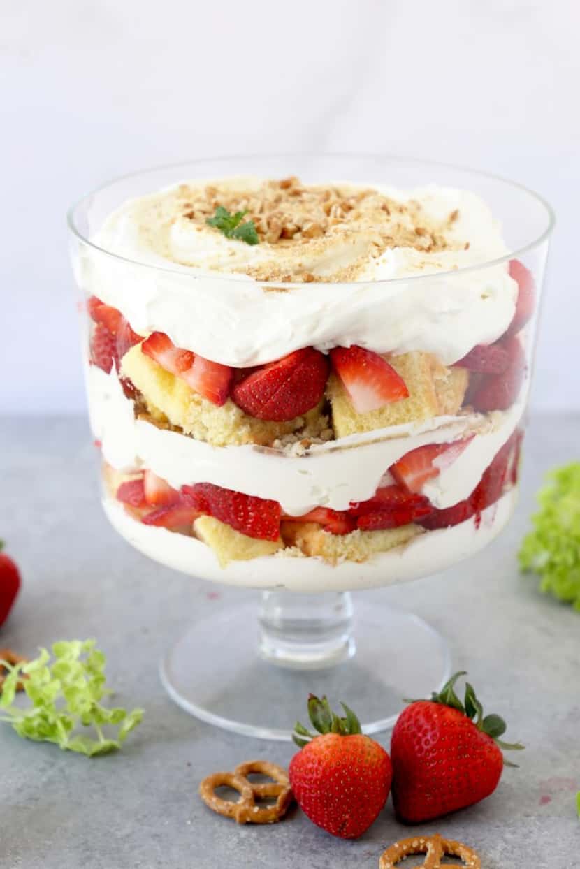 Sweet and Salty Strawberry Cream Trifle