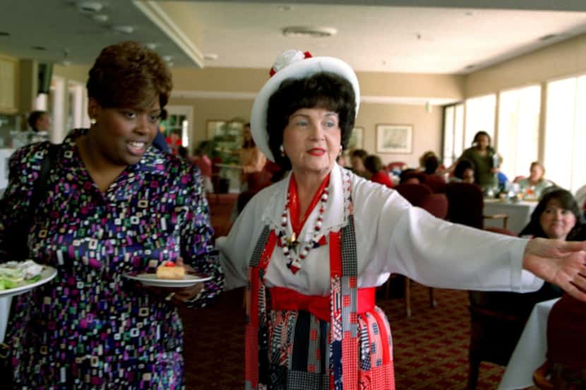 Ruthe Jackson (right) showed Barbara Wright to a table at a Soroptimist event, one of the...