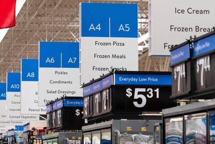 New store signs inside the Walmart in Forney at 802 E US Hwy 80. 