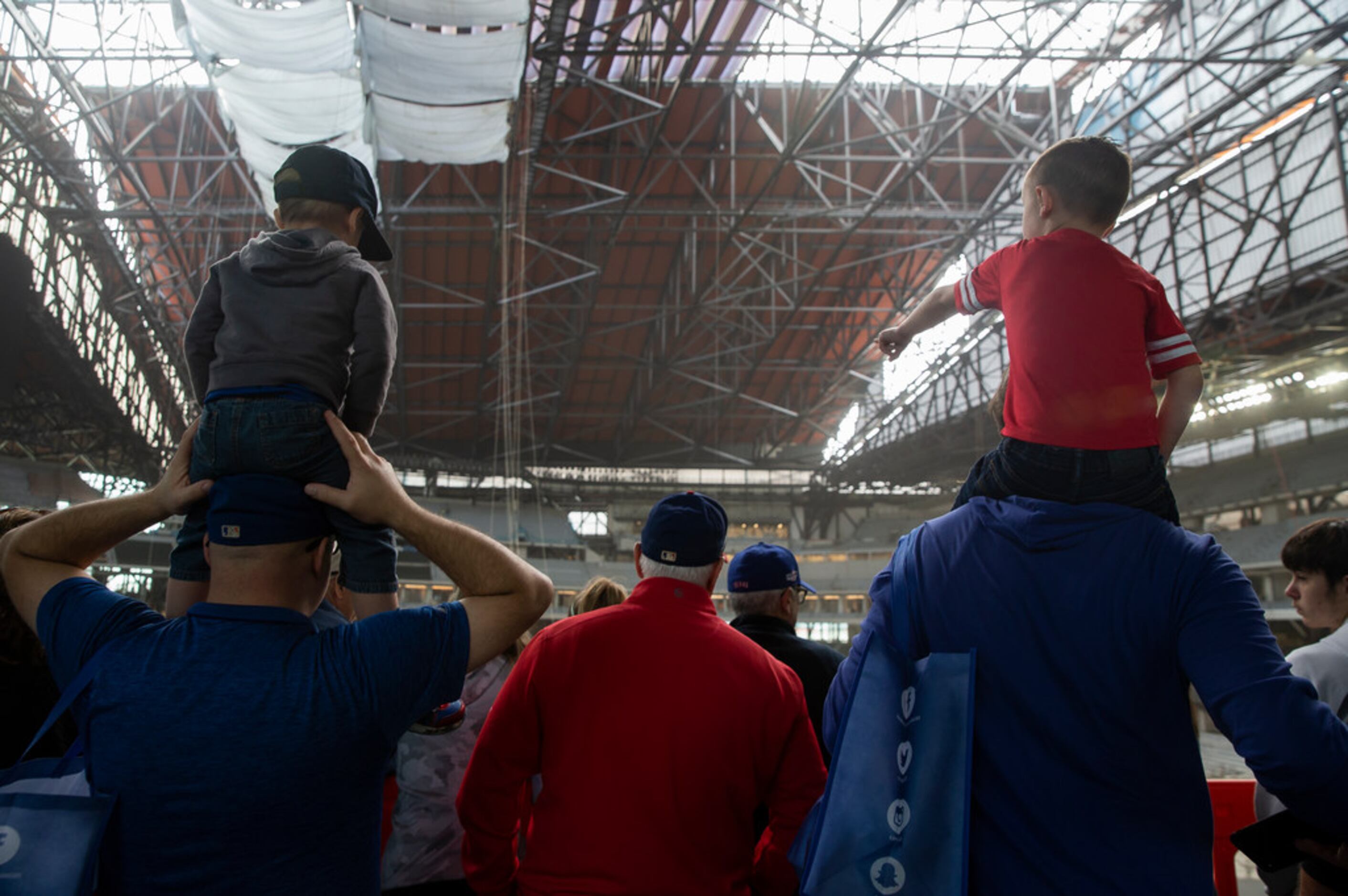 People check out the Globe Life Field during the Rangers' Peek at the Park fanfest on Jan....